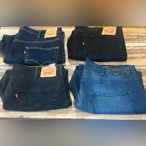 Levi's Men's Straight Jeans - Black and Blue